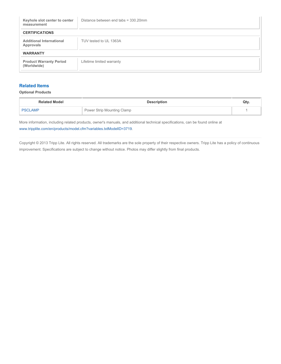 Tripp Lite PS-615-HG-OEM User Manual | Page 3 / 3