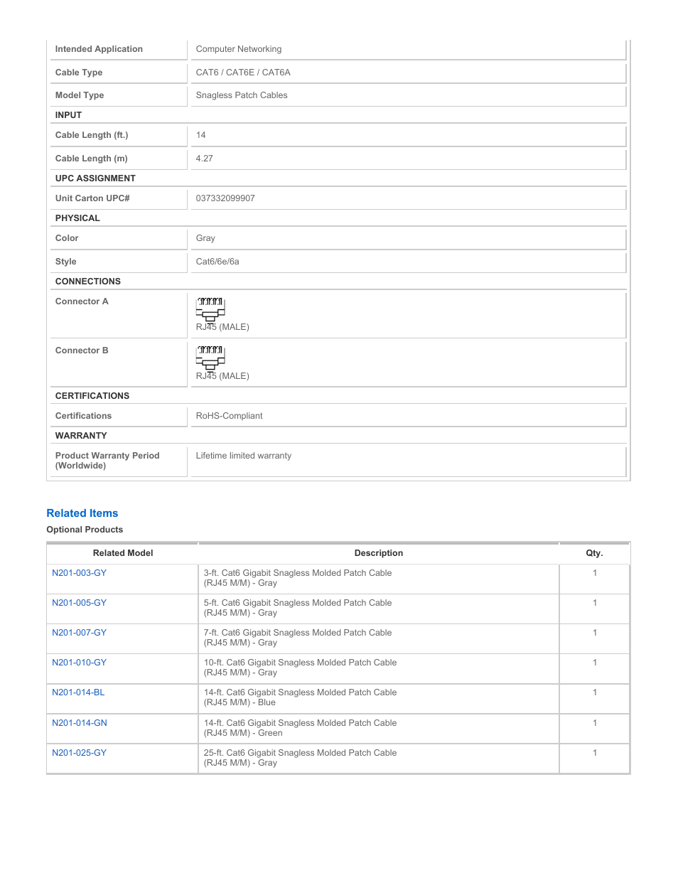 Tripp Lite N201-014-GY User Manual | Page 2 / 3