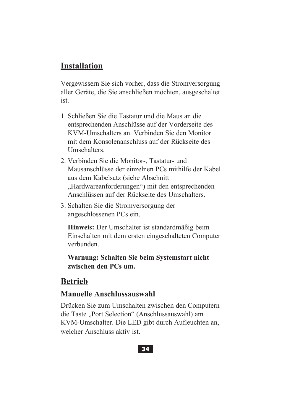 Installation, Betrieb | Tripp Lite B004-002 Series User Manual | Page 34 / 52