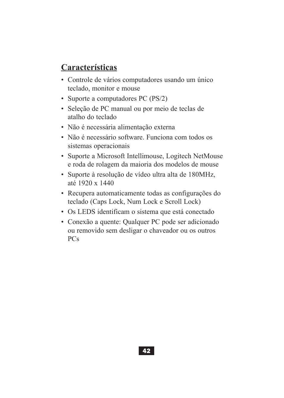 Características | Tripp Lite B004-002 Series User Manual | Page 42 / 52