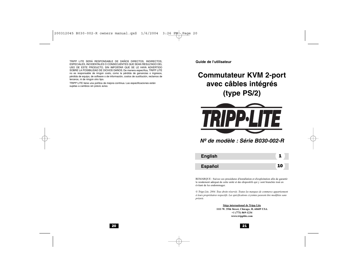 Tripp Lite B030-002-R User Manual | Page 11 / 17