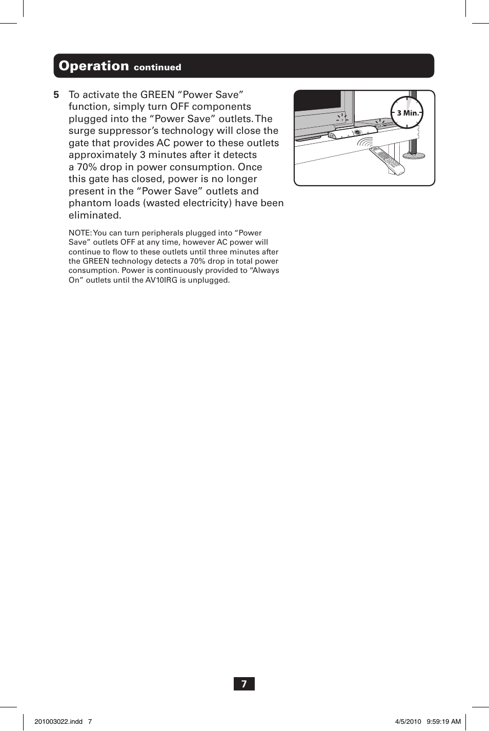 Operation | Tripp Lite ECO-SURGE AV10IRG User Manual | Page 7 / 8