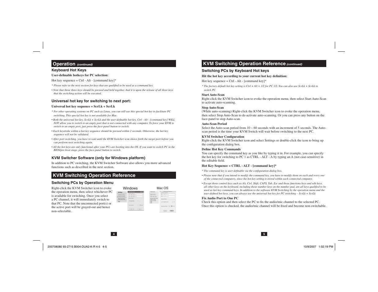 Operation, Kvm switching operation reference | Tripp Lite B004-DUA2-K-R User Manual | Page 4 / 7