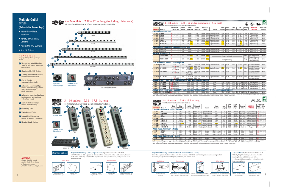 Multiple outlet strips | Tripp Lite UPS System User Manual | Page 3 / 8