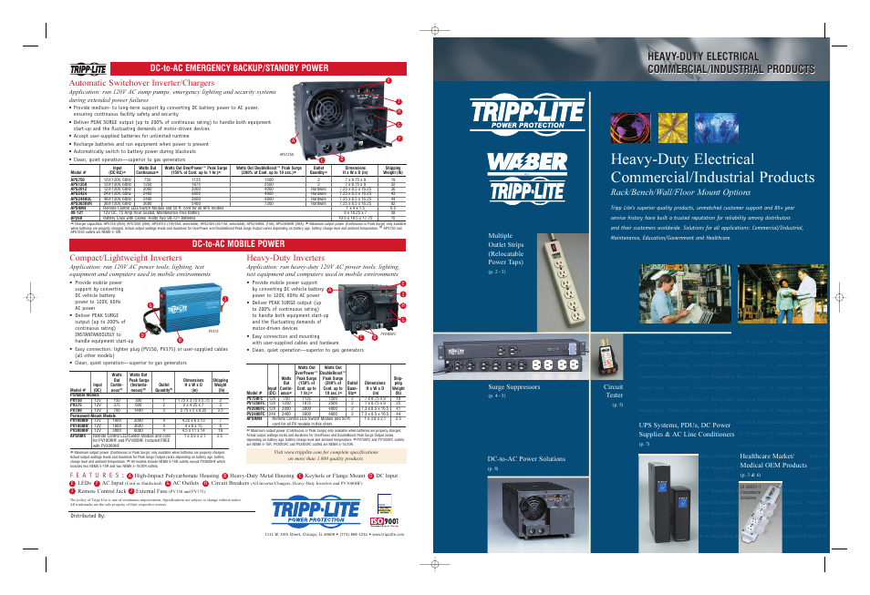 Rack/bench/wall/floor mount options, Heavy-duty inverters | Tripp Lite UPS System User Manual | Page 8 / 8