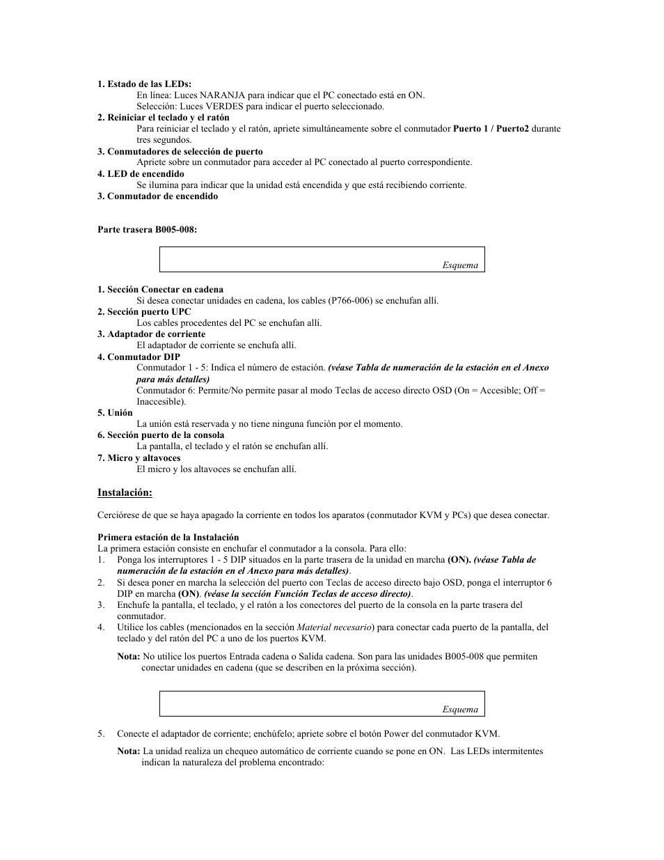 Esquema | Tripp Lite KVM B005-008 User Manual | Page 20 / 45