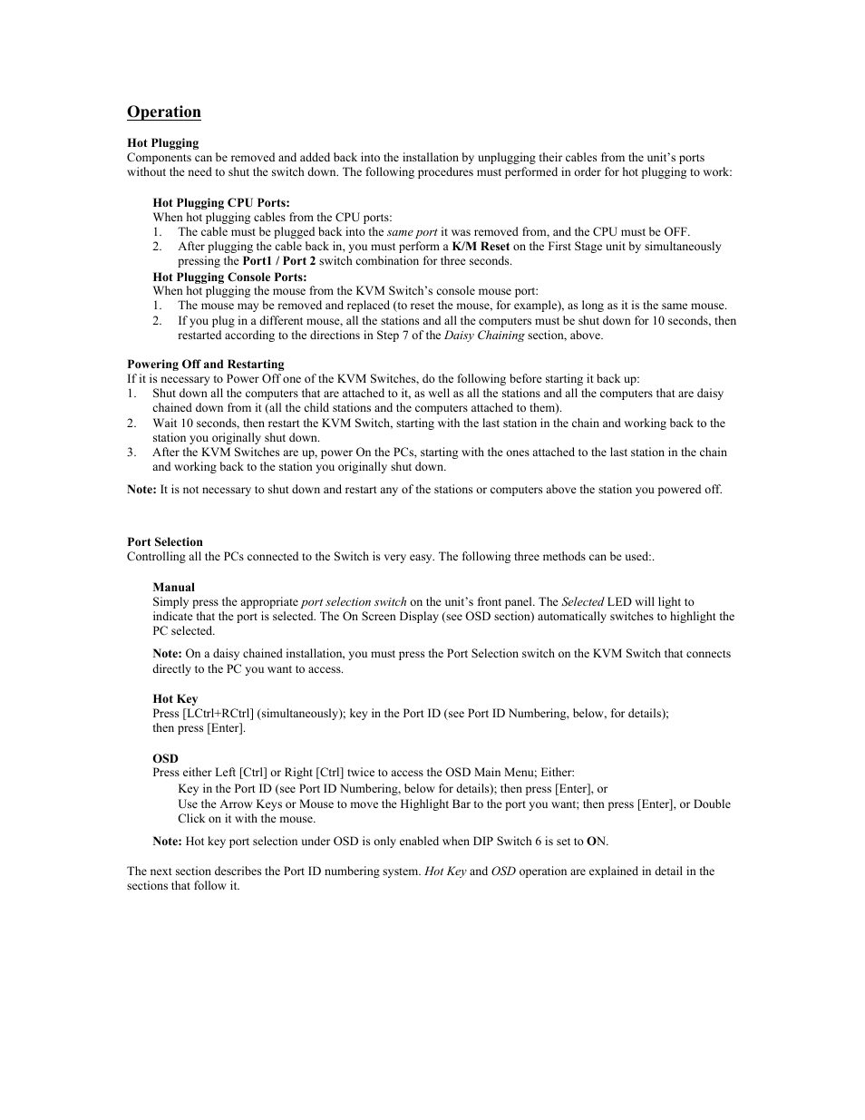 Operation, Hot plugging | Tripp Lite KVM B005-008 User Manual | Page 8 / 45