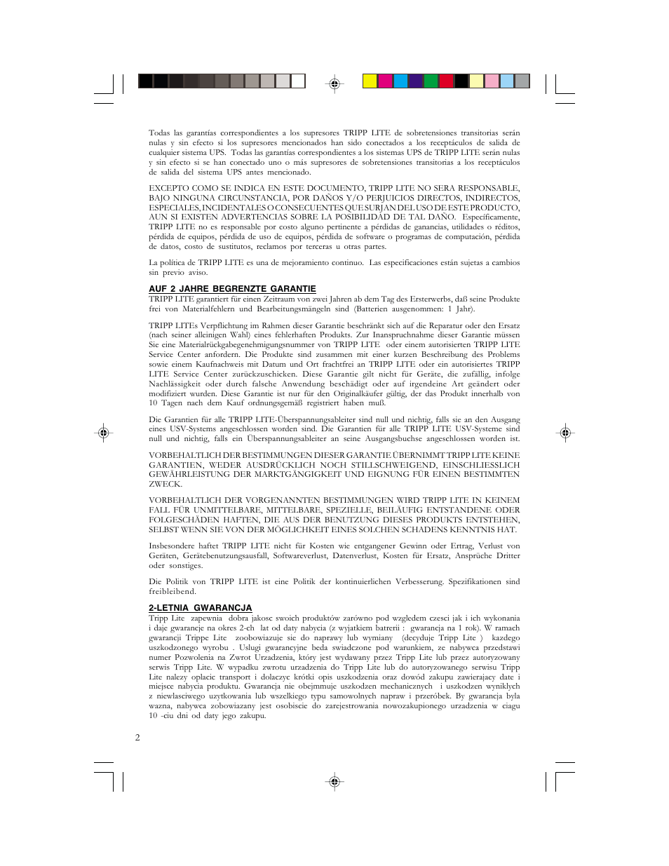 Tripp Lite Surge Protector User Manual | Page 2 / 4