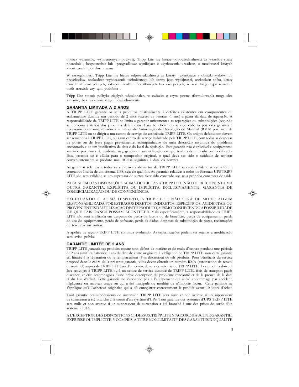 Tripp Lite Surge Protector User Manual | Page 3 / 4