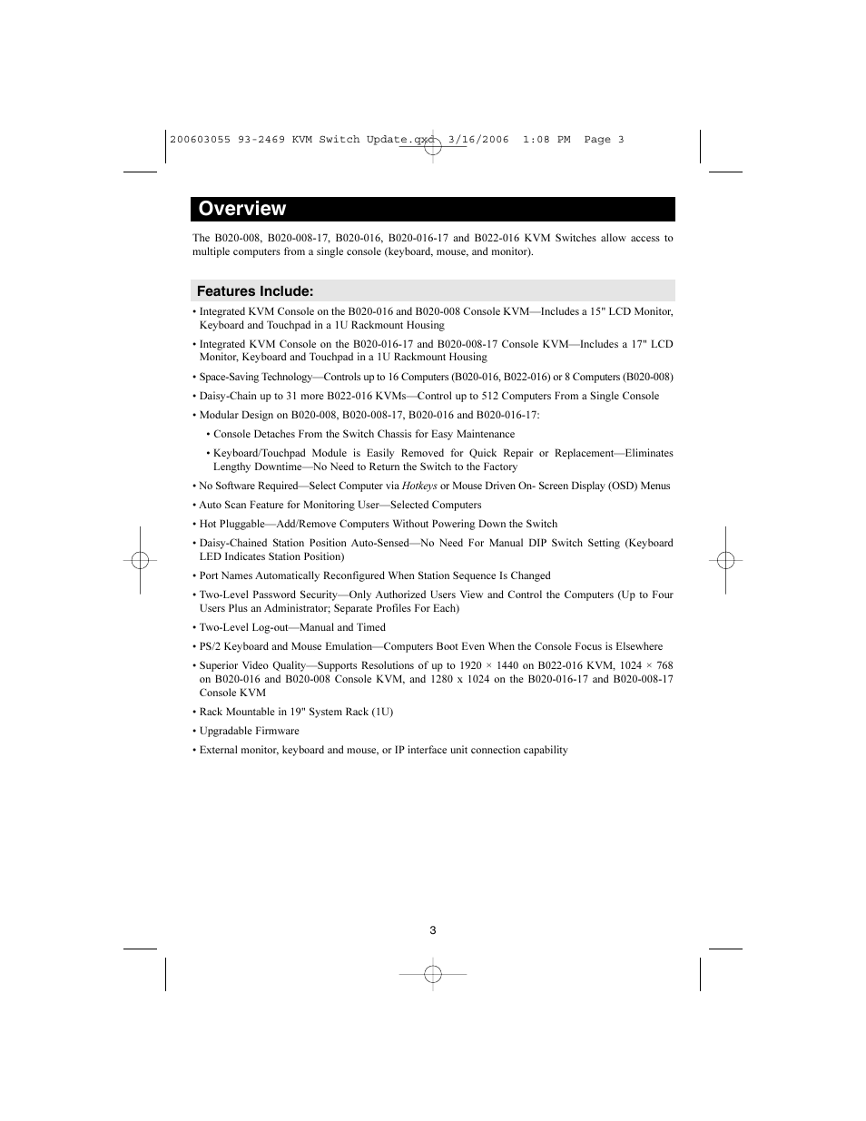 Overview | Tripp Lite B020-008-17 User Manual | Page 3 / 29