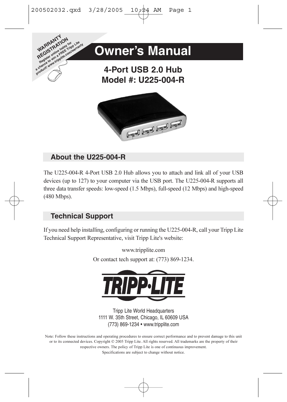 Tripp Lite U225-004-R User Manual | 20 pages