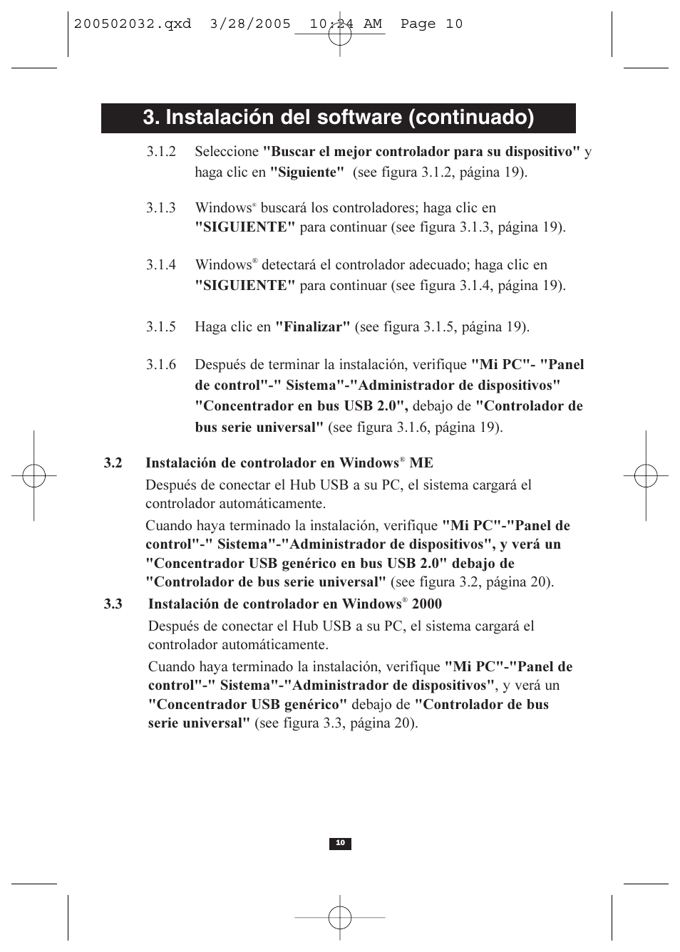 Instalación del software (continuado) | Tripp Lite U225-004-R User Manual | Page 10 / 20