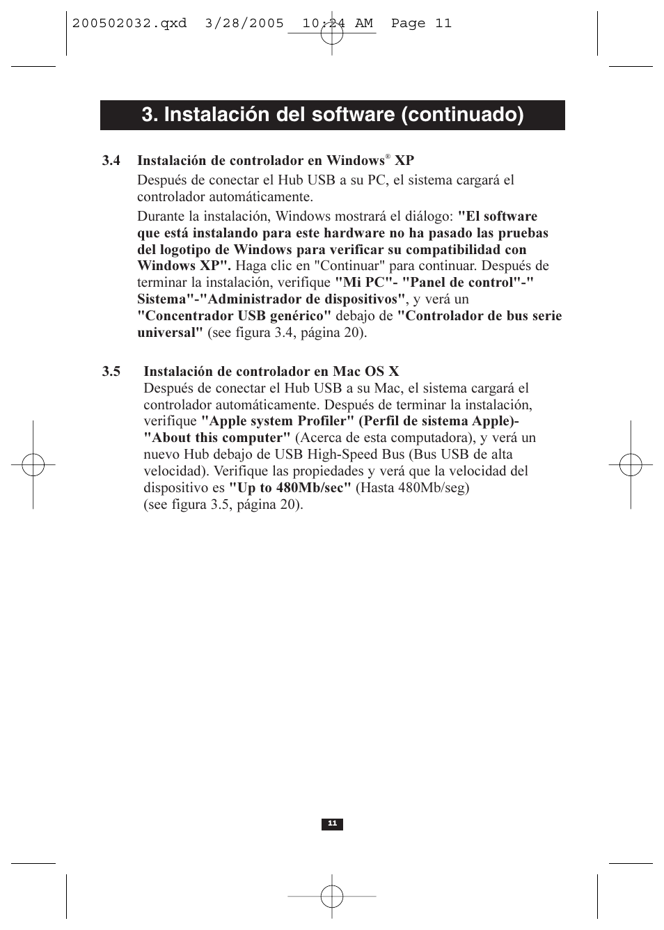 Instalación del software (continuado) | Tripp Lite U225-004-R User Manual | Page 11 / 20