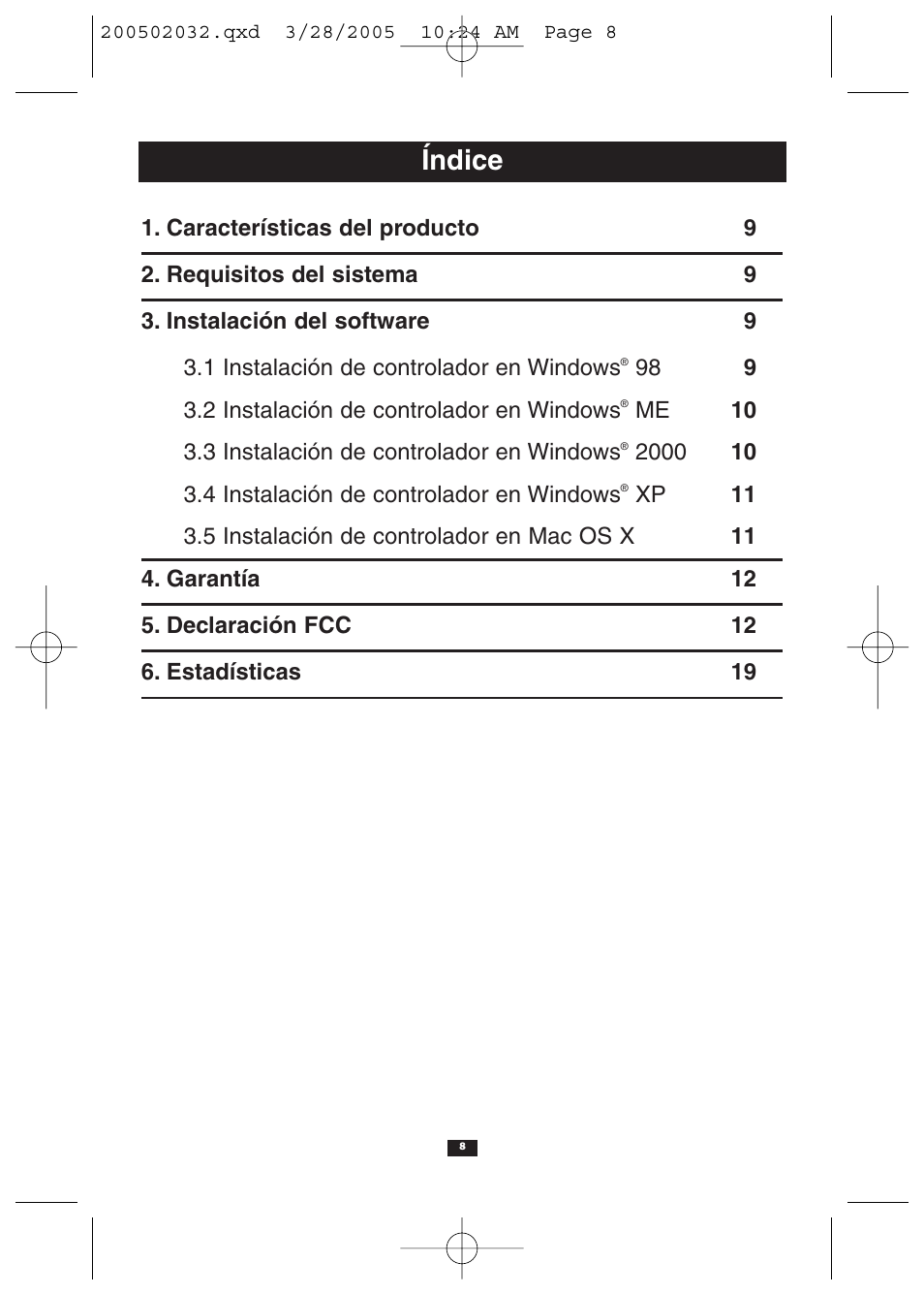 Índice | Tripp Lite U225-004-R User Manual | Page 8 / 20