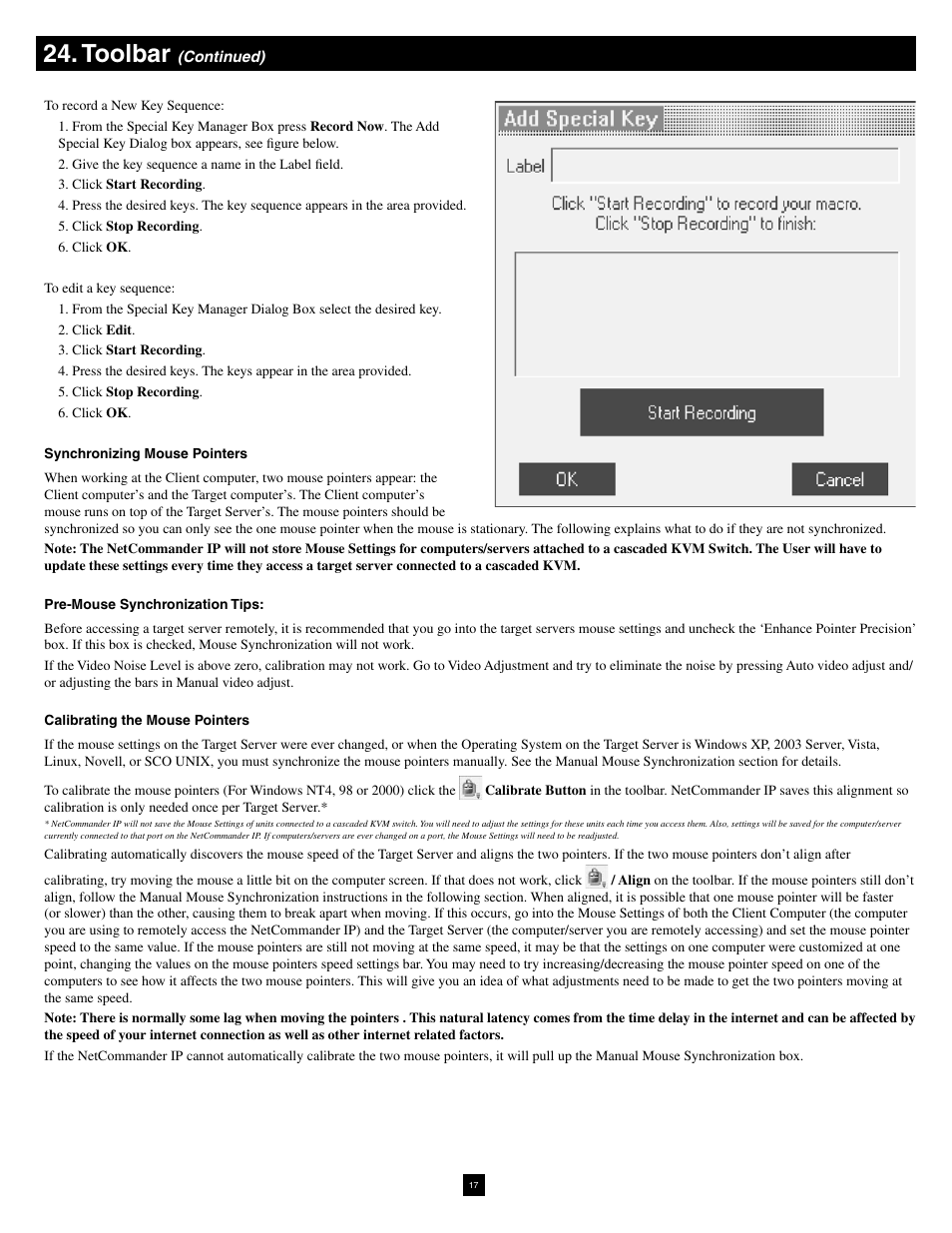 Toolbar | Tripp Lite NetCommander B070-016-19-IP User Manual | Page 17 / 30