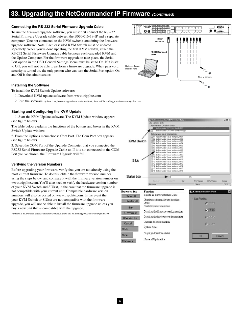 Upgrading the netcommander ip firmware, Continued) | Tripp Lite NetCommander B070-016-19-IP User Manual | Page 26 / 30