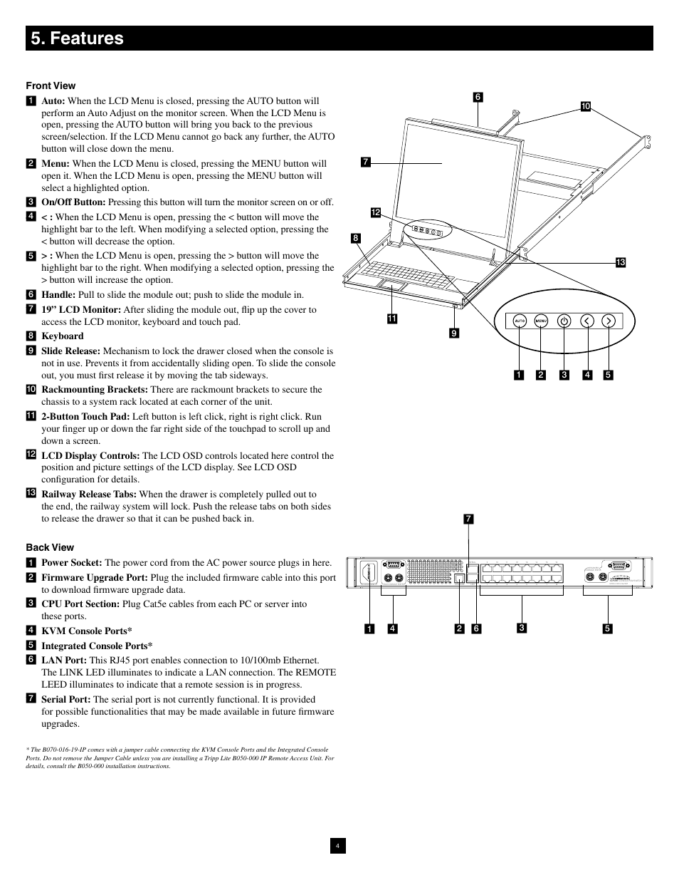 Features | Tripp Lite NetCommander B070-016-19-IP User Manual | Page 4 / 30