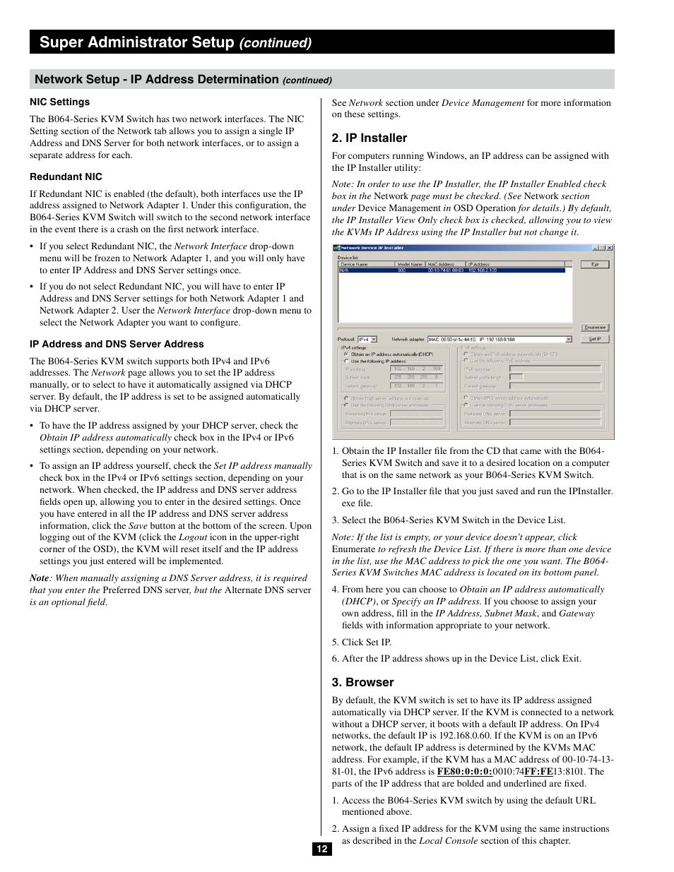 Super administrator setup, Continued) | Tripp Lite B064-032-04-IPG User Manual | Page 12 / 81