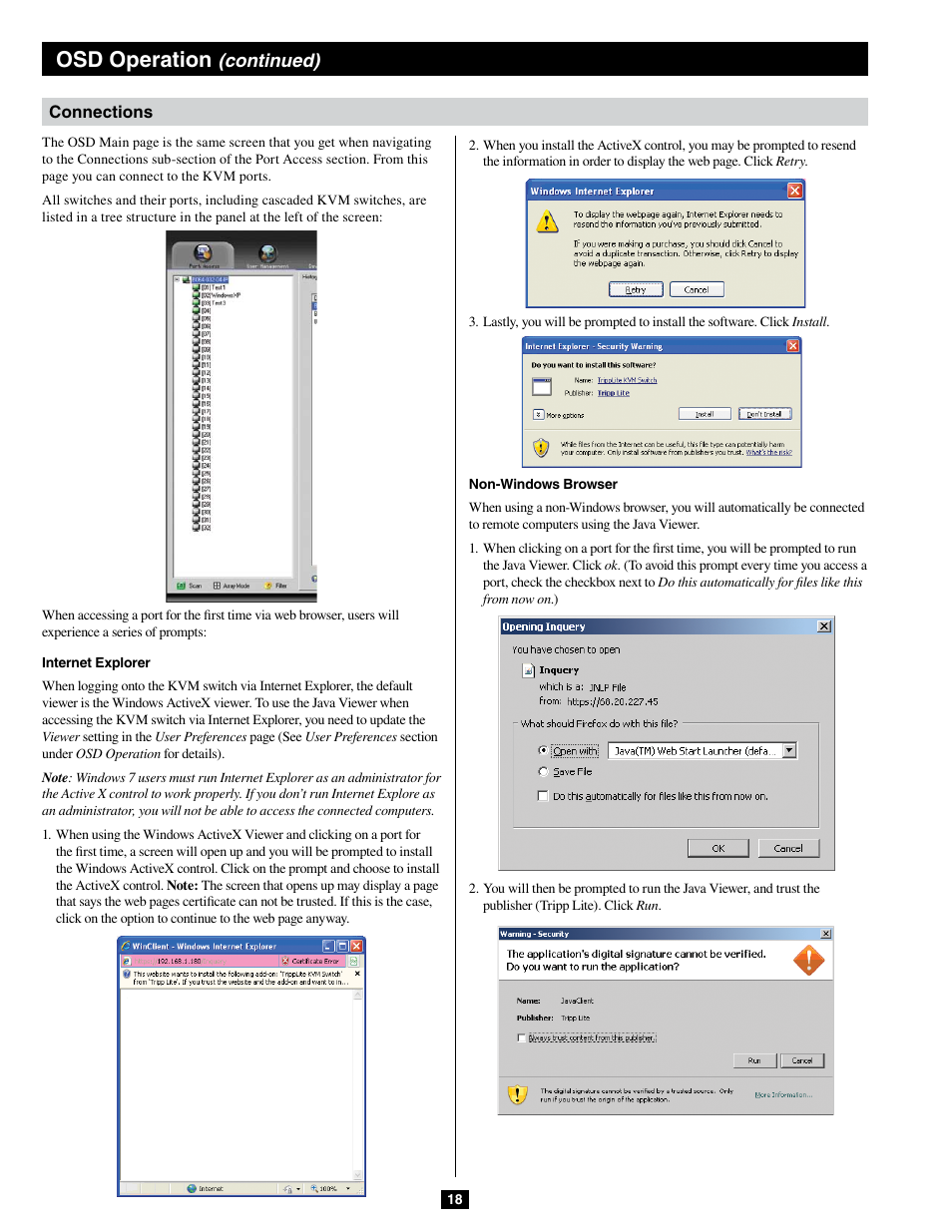 Osd operation | Tripp Lite B064-032-04-IPG User Manual | Page 18 / 81
