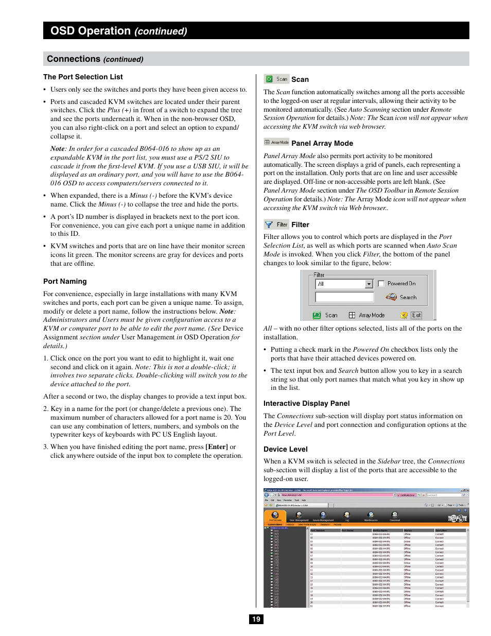 Osd operation, Continued) | Tripp Lite B064-032-04-IPG User Manual | Page 19 / 81