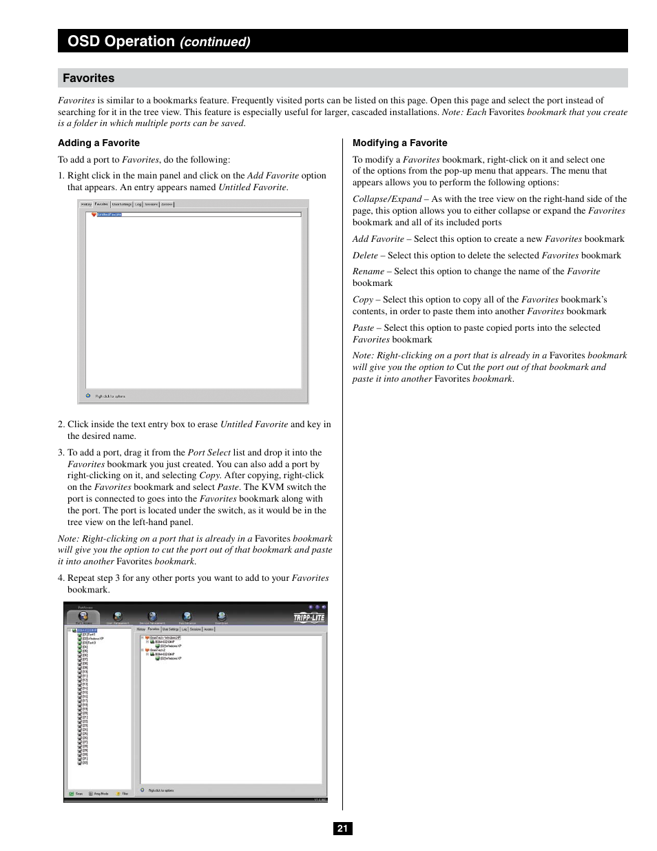 Osd operation, Continued) | Tripp Lite B064-032-04-IPG User Manual | Page 21 / 81