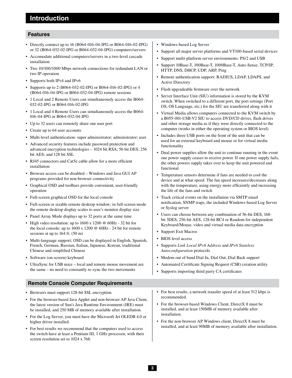 Introduction | Tripp Lite B064-032-04-IPG User Manual | Page 3 / 81