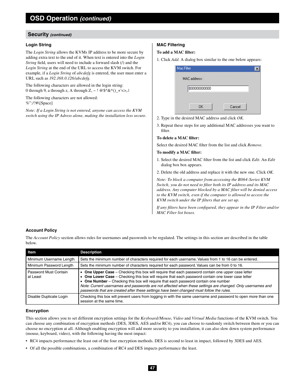 Osd operation, Continued) | Tripp Lite B064-032-04-IPG User Manual | Page 47 / 81