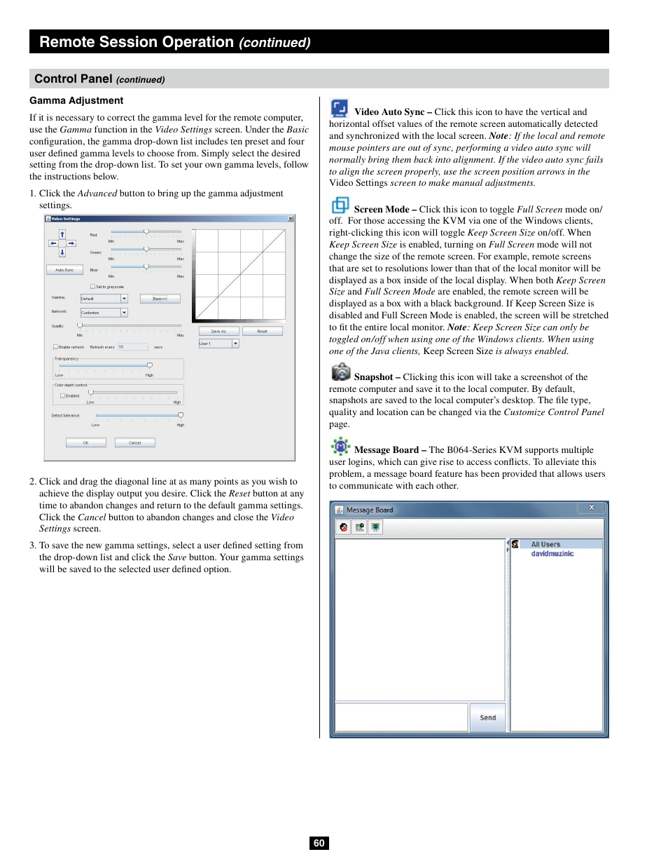 Remote session operation, Continued) | Tripp Lite B064-032-04-IPG User Manual | Page 60 / 81