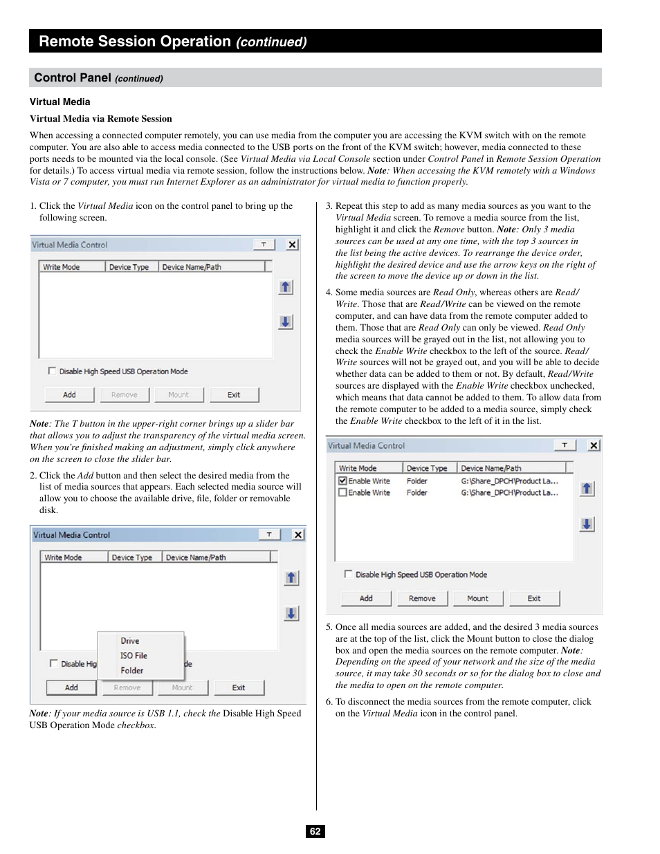 Remote session operation, Continued) | Tripp Lite B064-032-04-IPG User Manual | Page 62 / 81