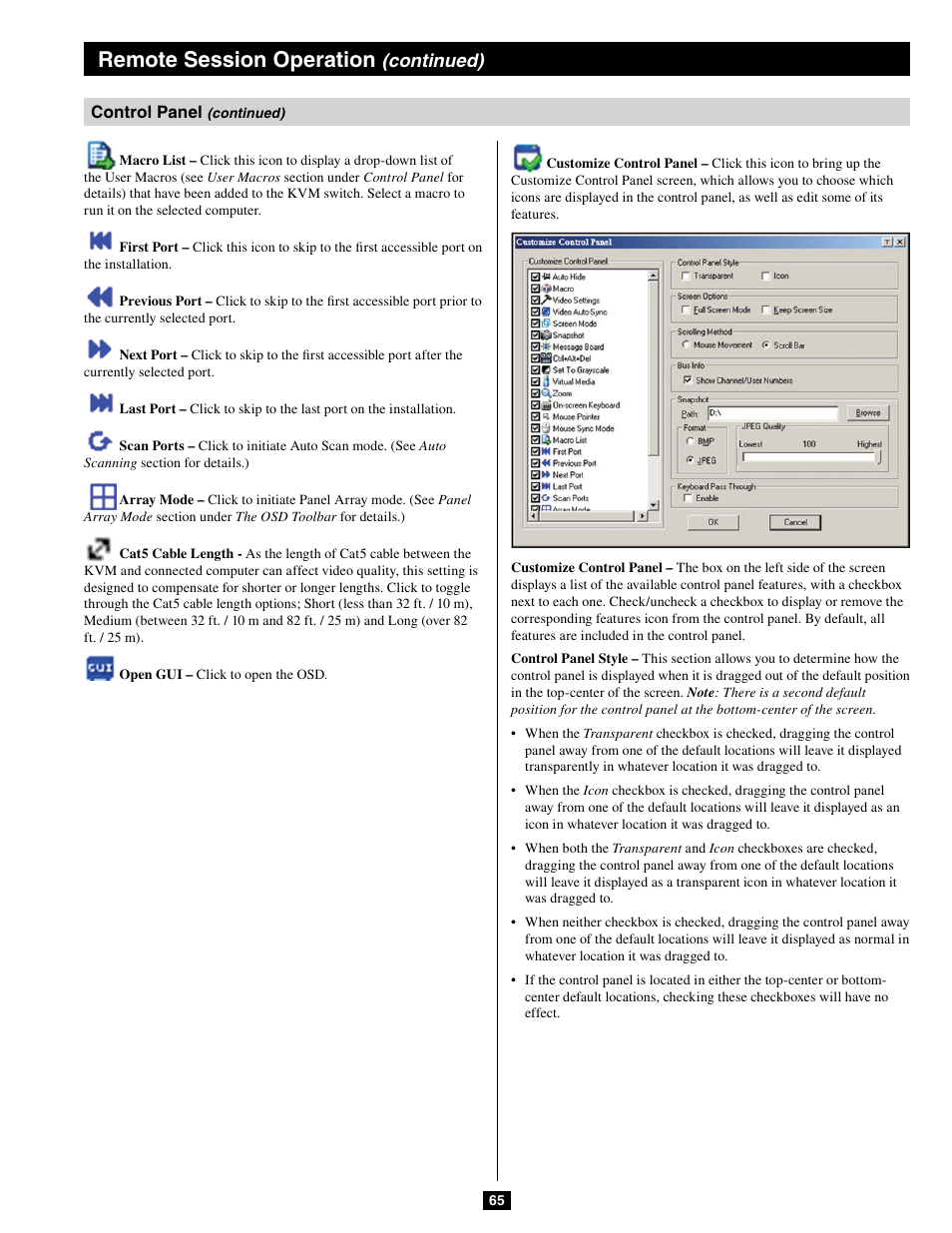 Remote session operation, Continued) | Tripp Lite B064-032-04-IPG User Manual | Page 65 / 81