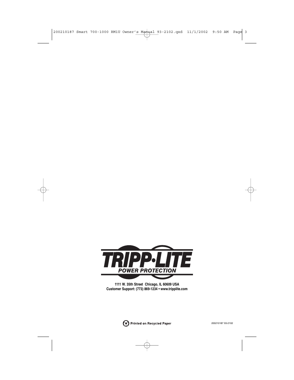 Tripp Lite 1000 VA User Manual | Page 24 / 24
