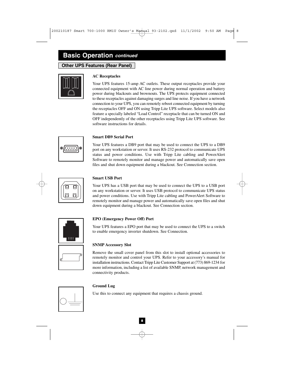 Basic operation | Tripp Lite 1000 VA User Manual | Page 8 / 24