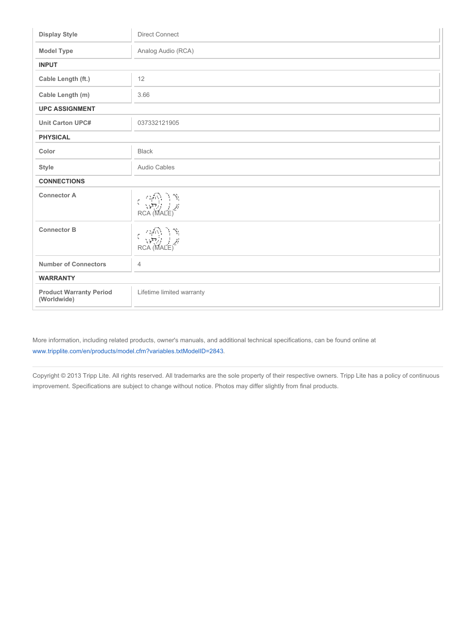 Tripp Lite A050-012 User Manual | Page 2 / 2