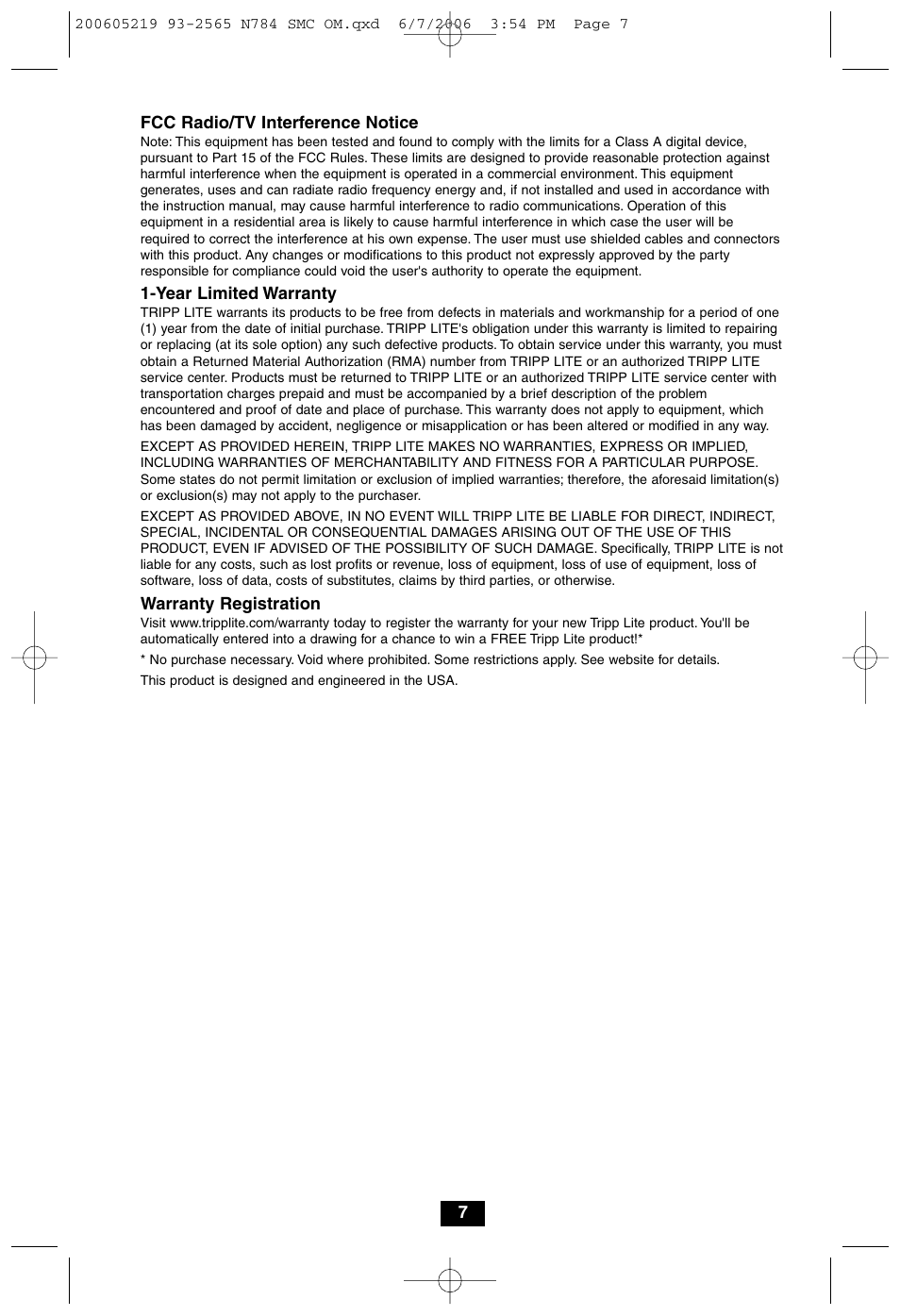 Tripp Lite Media Converters N784-001-SC User Manual | Page 7 / 8