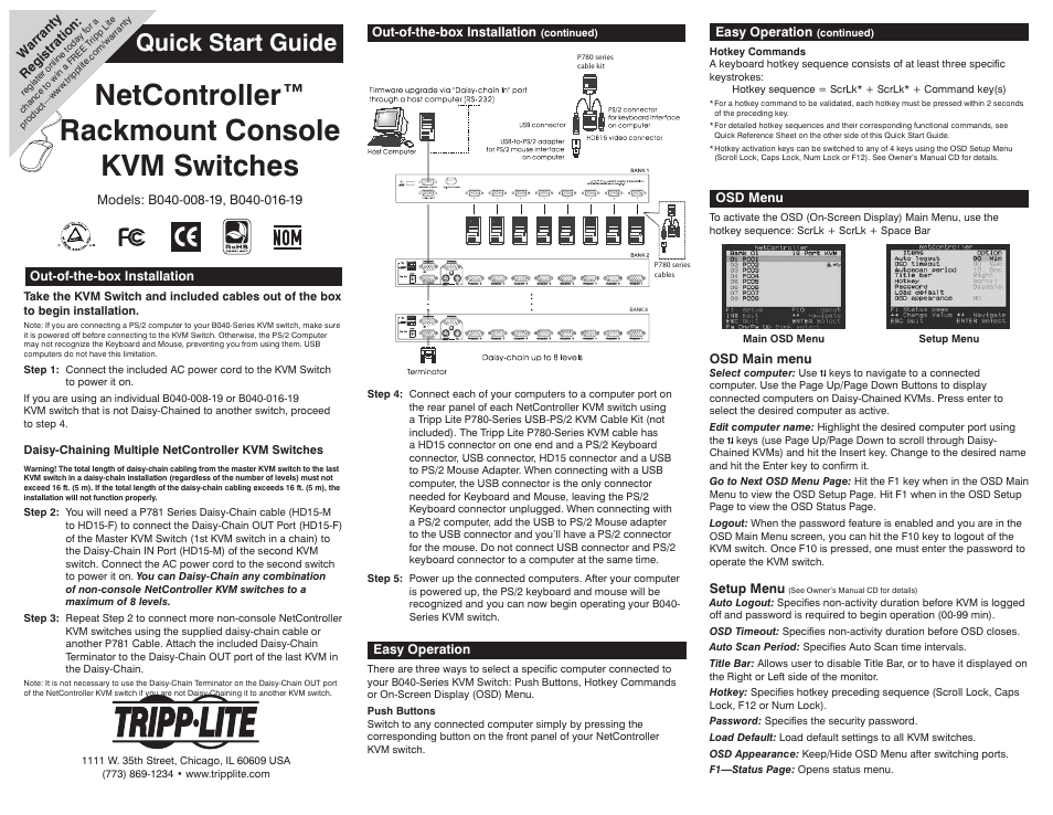 Tripp Lite NetController B040-008-19 User Manual | 2 pages