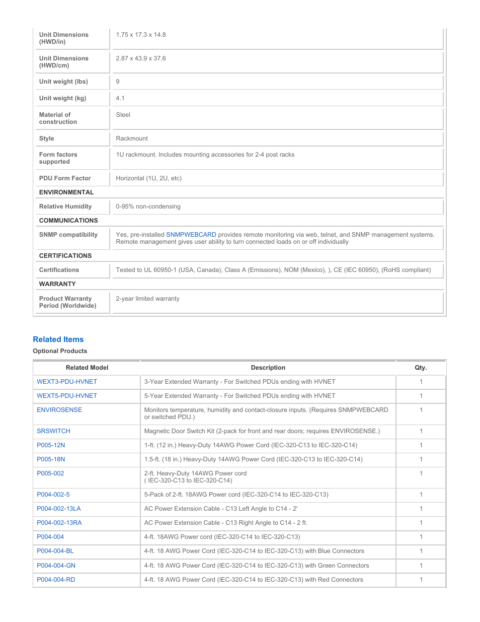 Tripp Lite PDUMH20HVNET User Manual | Page 3 / 4