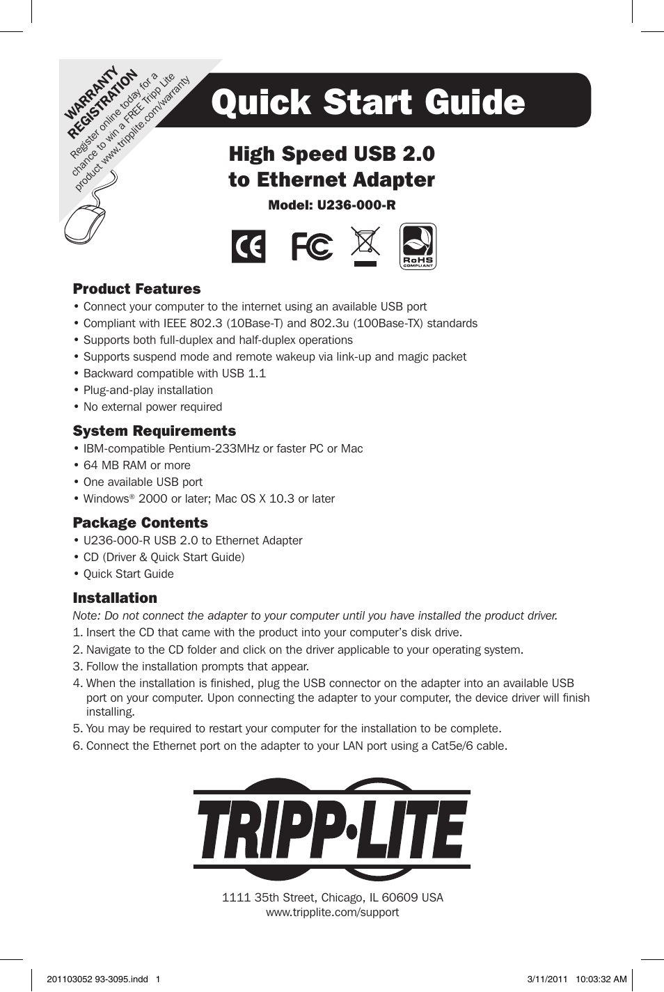 Tripp Lite U236-000-R User Manual | 2 pages