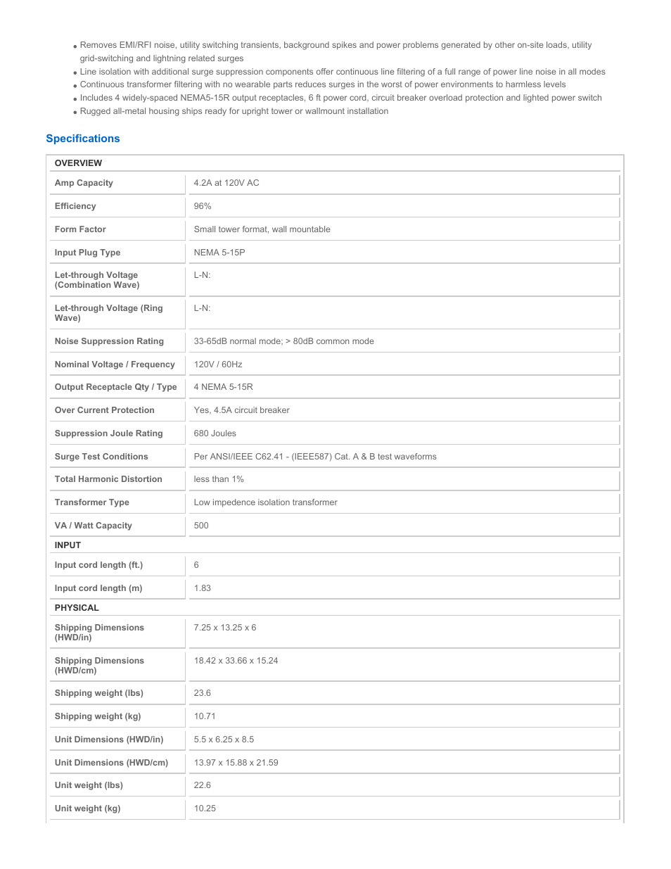 Tripp Lite IS500 User Manual | Page 2 / 3