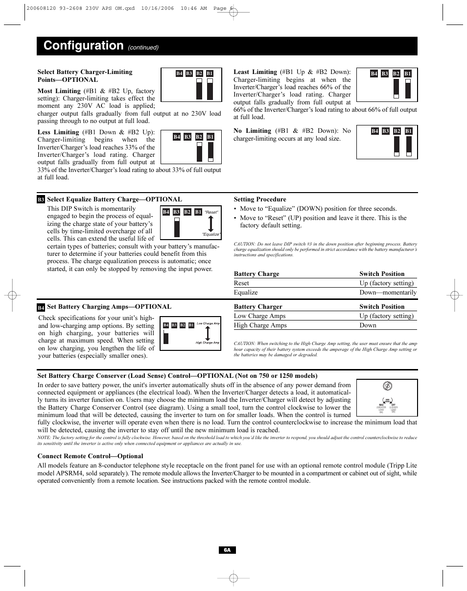 Configuration | Tripp Lite APSX Series User Manual | Page 6 / 12