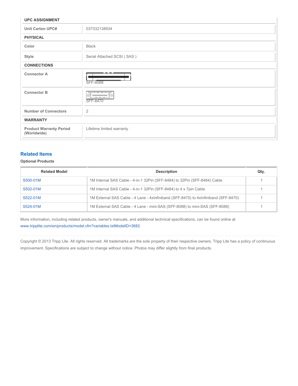 Tripp Lite S520-01M User Manual | Page 2 / 2