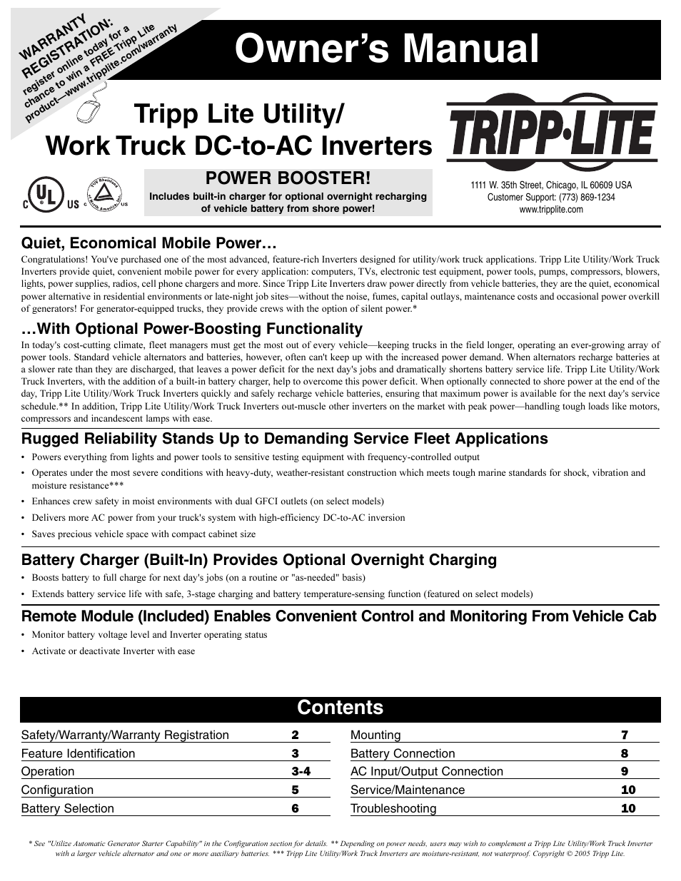 Tripp Lite Utility/ Work Truck DC-to-AC Inverters User Manual | 12 pages