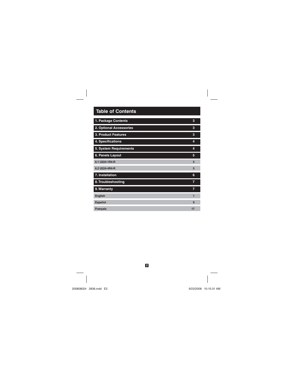 Tripp Lite U224-4R4-R User Manual | Page 2 / 8