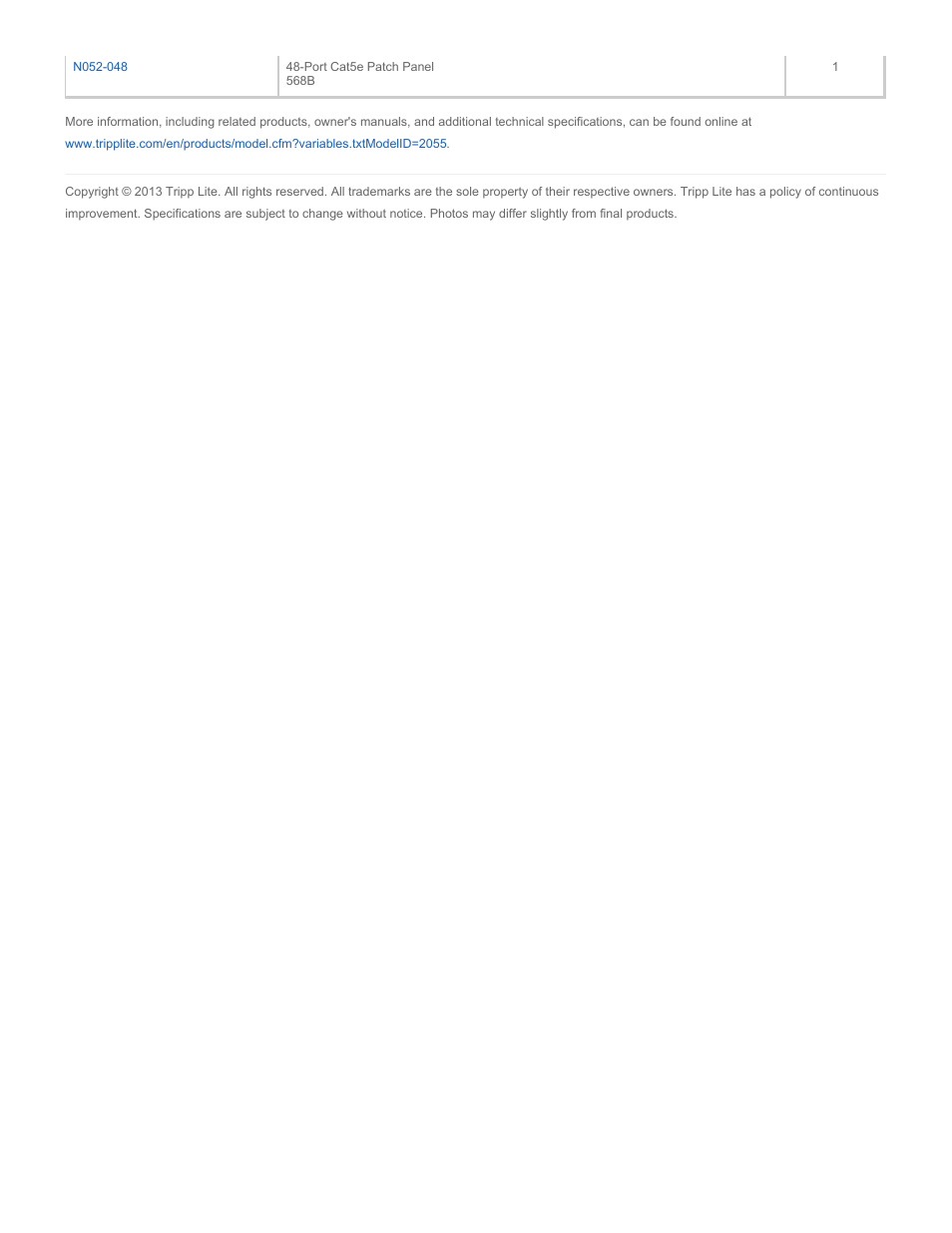 Tripp Lite N001-003-BK-R User Manual | Page 3 / 3
