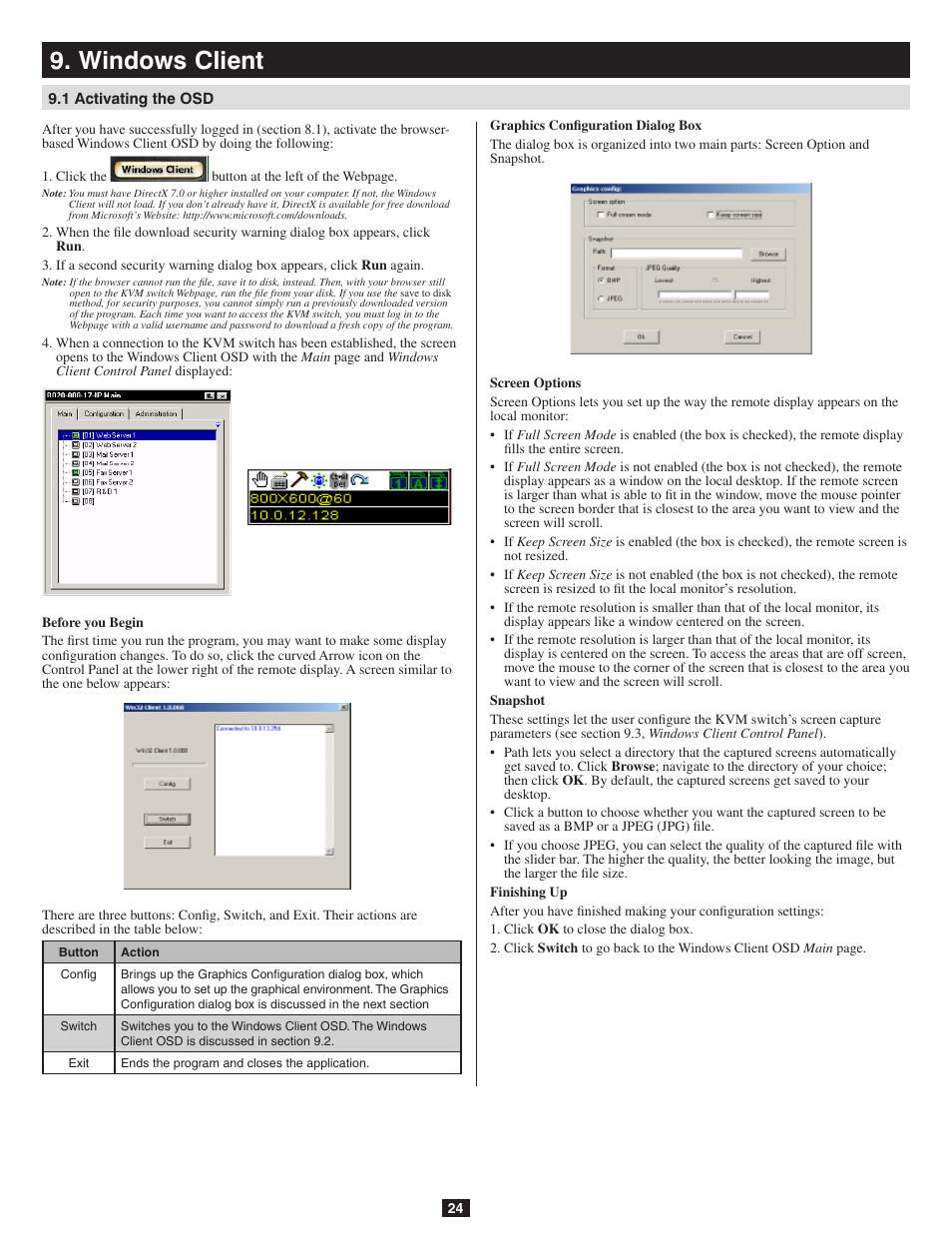 Windows client, 1 activating the osd | Tripp Lite B020-016-17-IP User Manual | Page 24 / 45