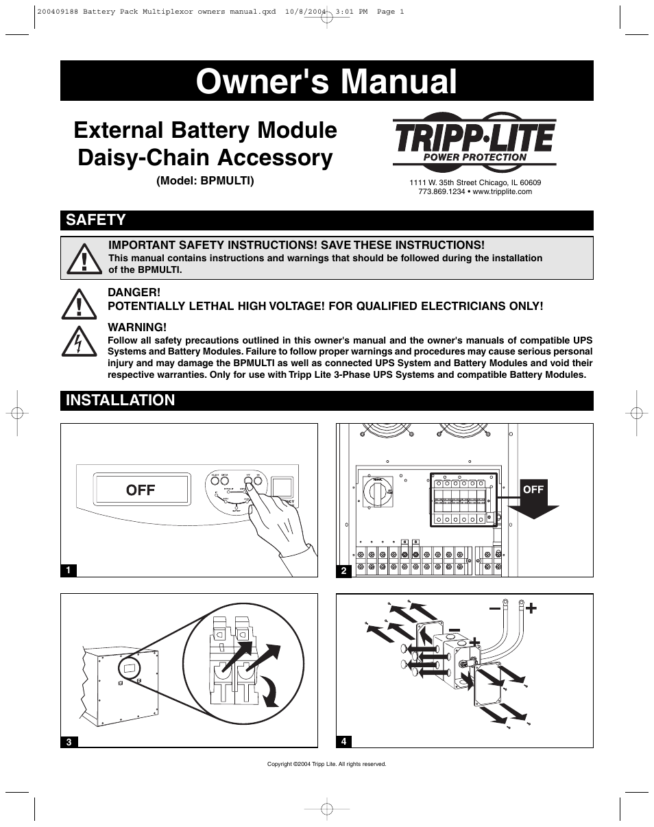 Tripp Lite BPMULTI User Manual | 3 pages