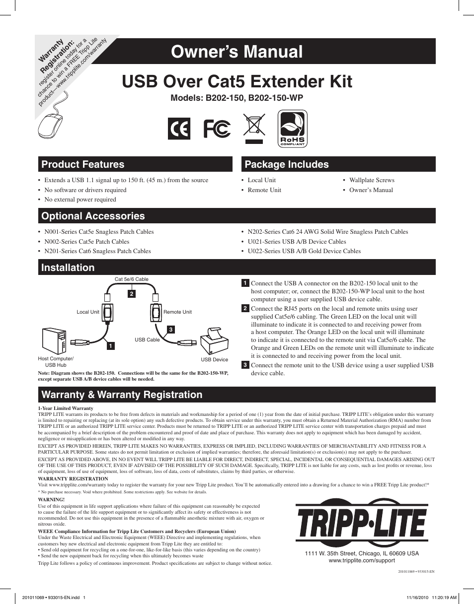 Tripp Lite B202-150 User Manual | 1 page