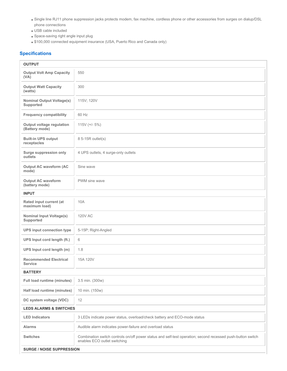Tripp Lite ECO550UPS User Manual | Page 2 / 4