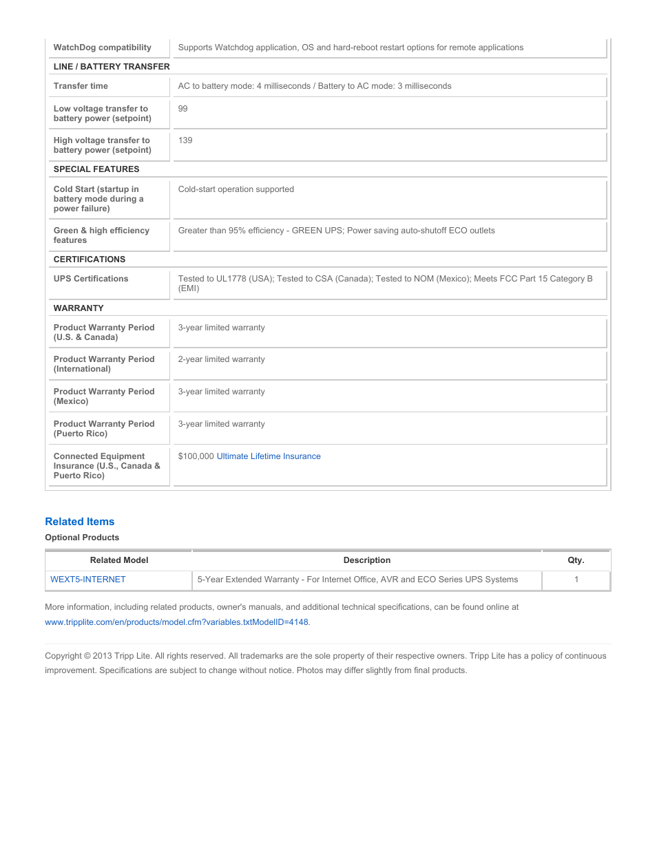 Tripp Lite ECO550UPS User Manual | Page 4 / 4