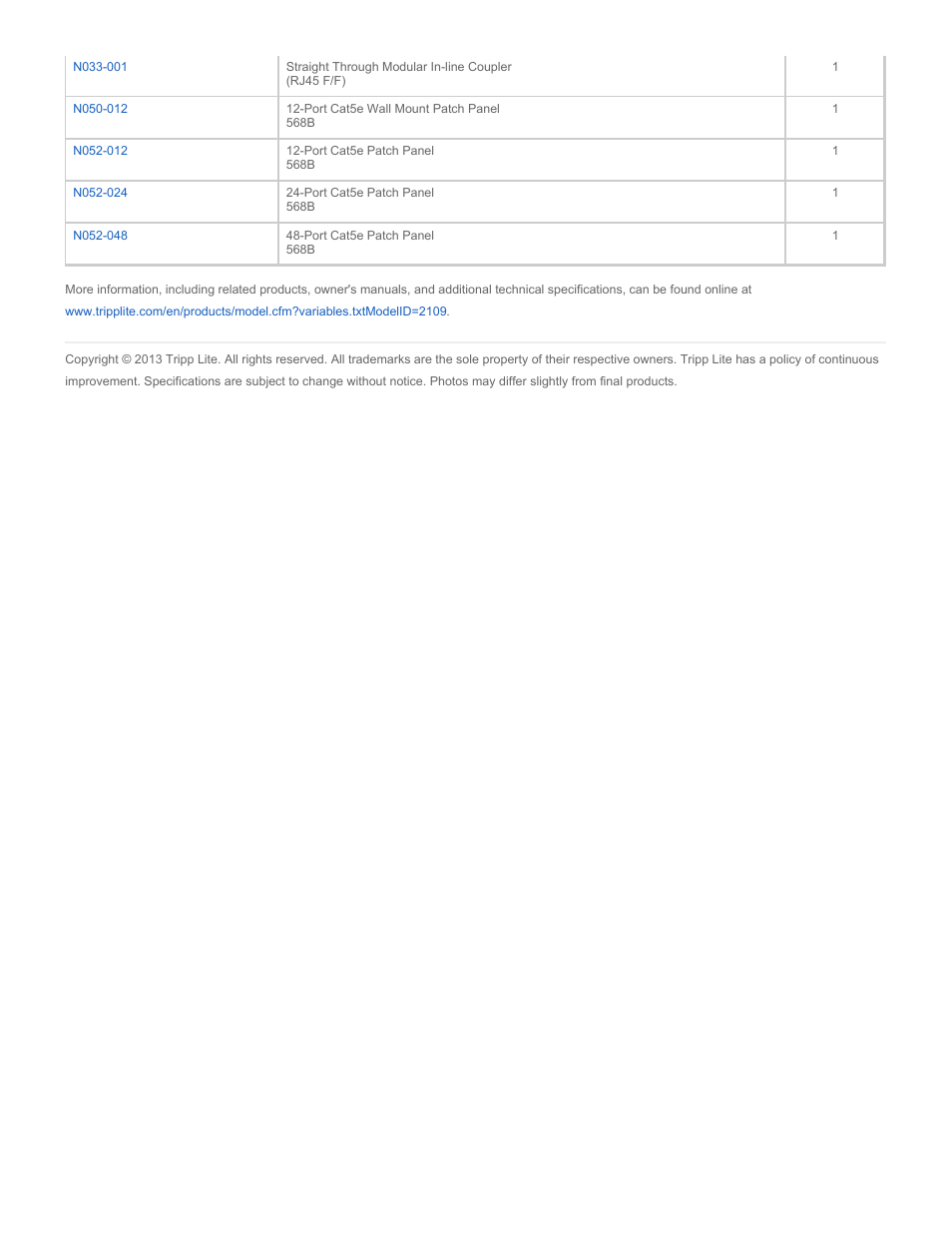Tripp Lite N002-007-BL User Manual | Page 3 / 3
