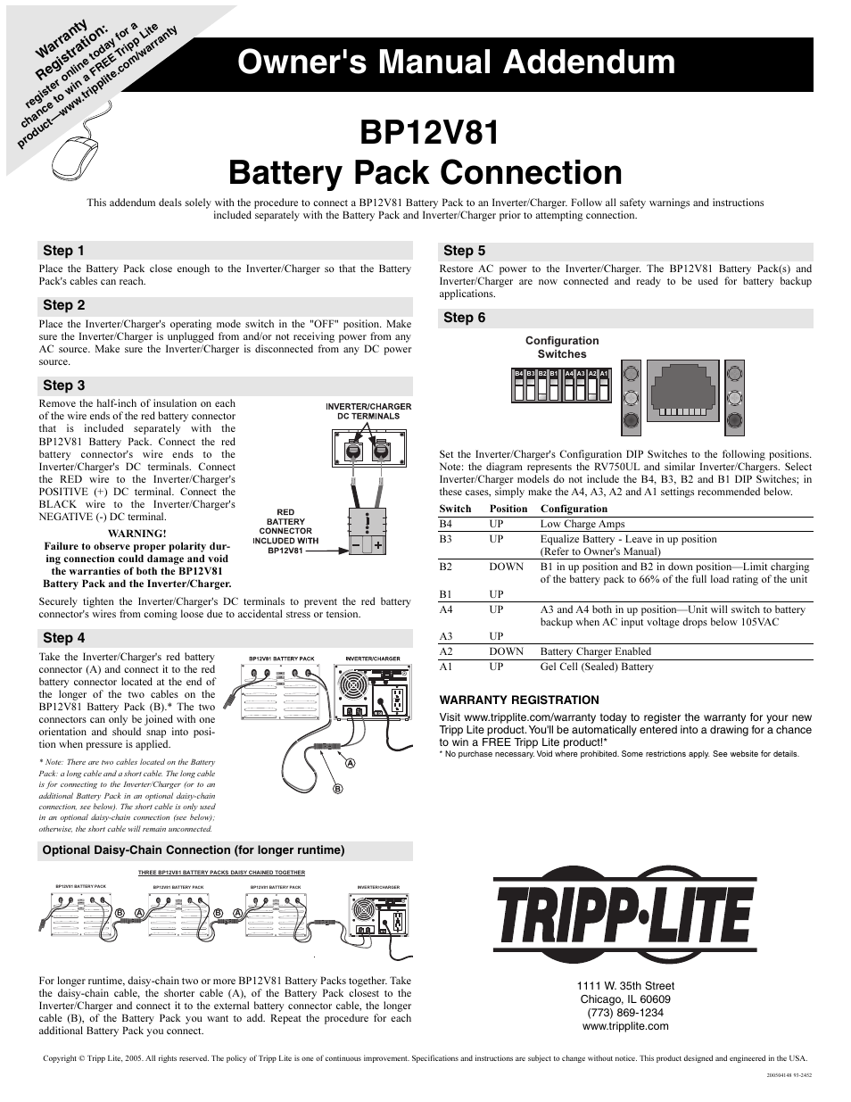 Tripp Lite BP12V81 User Manual | 1 page